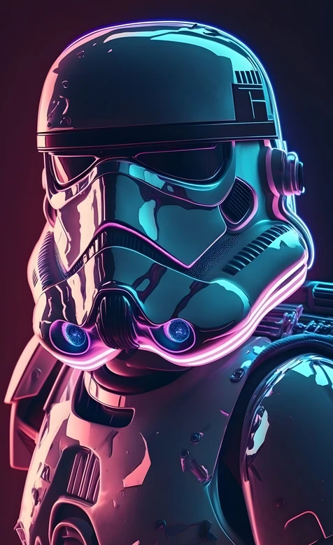 星球大战风暴兵·赛博霓虹风 科幻影视手机壁纸