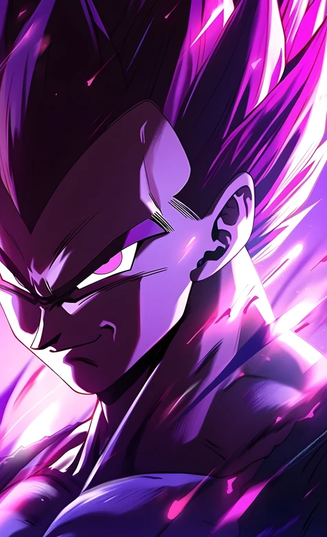 贝吉塔·紫焰赛亚人 暗黑风龙珠热血壁纸