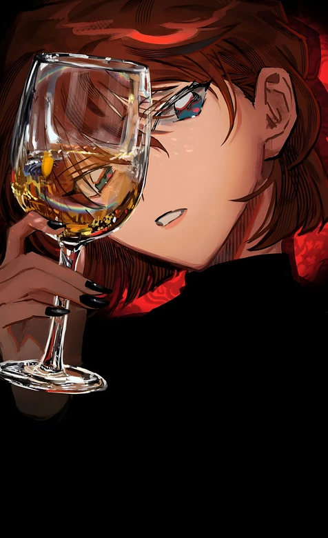 灰原哀·持杯冷视 暗黑风《名侦探柯南》动漫壁纸