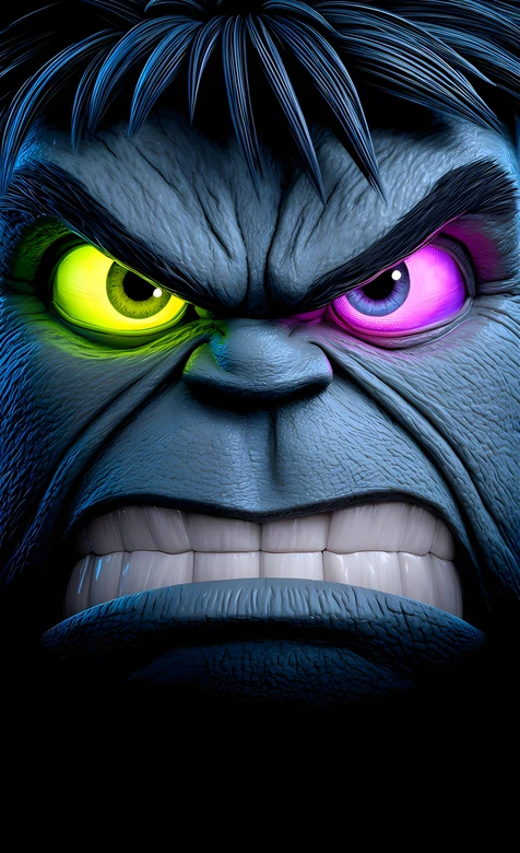 浩克·异色霓虹瞳 暗黑写实漫威风超燃英雄壁纸