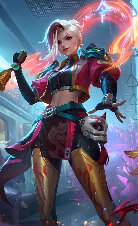 不知火舞·绯月行 赛博国潮风 王者荣耀 炫酷角色壁纸