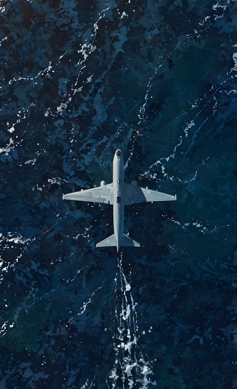 飞机海面巡航·写实风 高质感手机壁纸