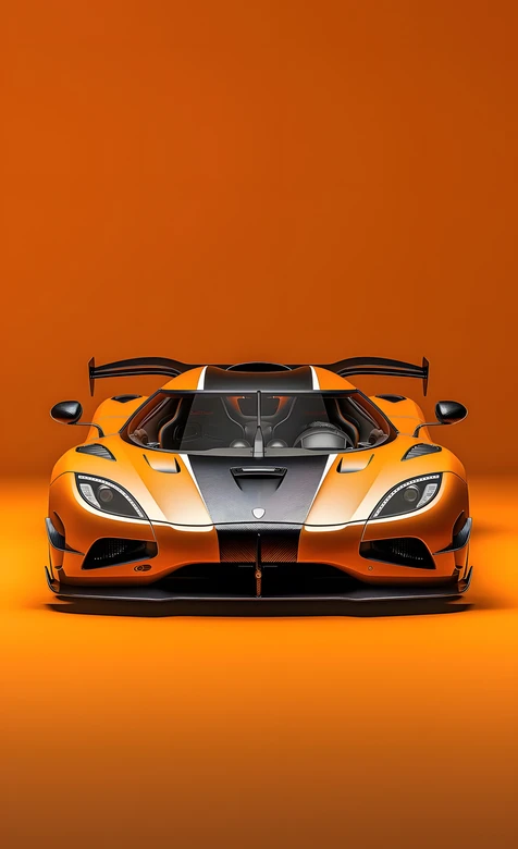 柯尼塞格超跑·橙黑撞色 机械美学超跑主题手机壁纸