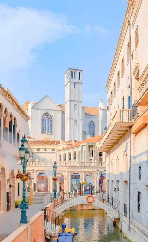 威尼斯风欧式水街钟楼·唯美清新·热门欧式街景壁纸