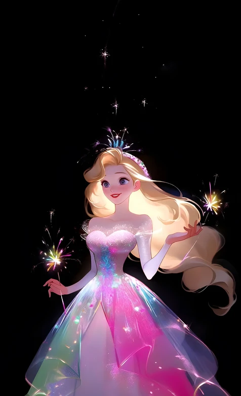 爱洛公主·烟花梦幻礼服 唯美动画风 手机壁纸