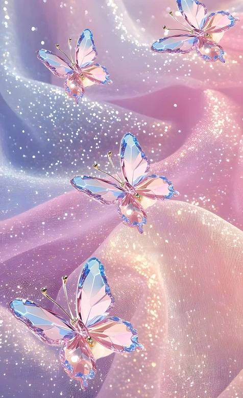 梦幻水晶蝴蝶·唯美渐变风 治愈系手机壁纸精选