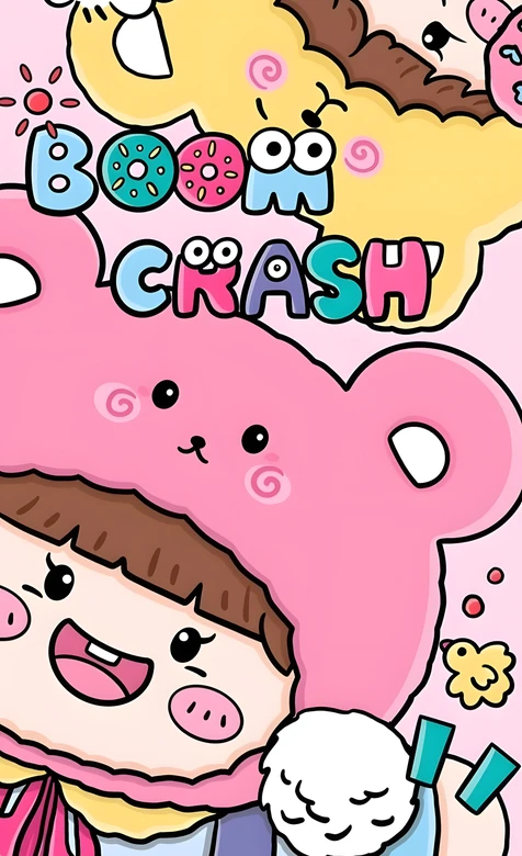 戴粉熊耳帽Q版童趣人物·萌系 高人气萌趣手机壁纸