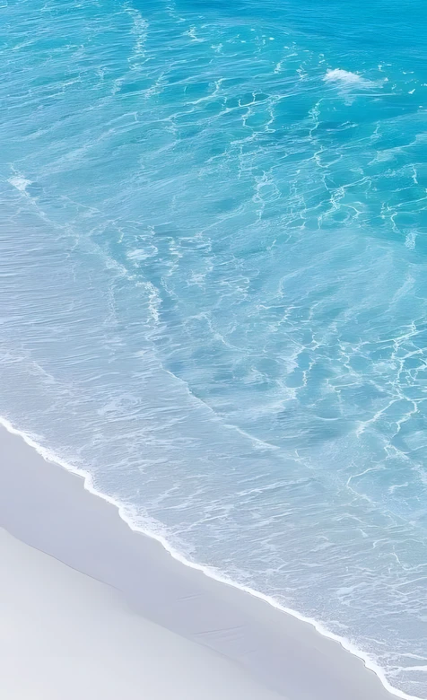 海滩海浪白沙场景·唯美清新风格 治愈系海边手机壁纸