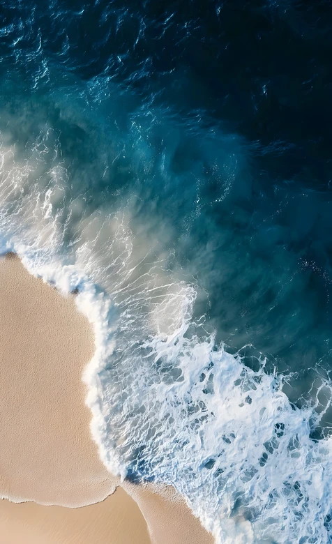 海浪沙滩·唯美自然风 海滨浪花高清手机壁纸