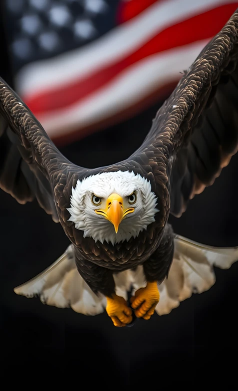 美国白头鹰·展翅翱翔 写实风 霸气鸟类壁纸