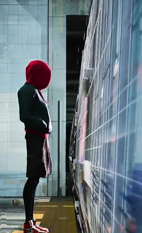 蜘蛛侠迈尔斯·红帽绿衣·地铁月台·耐克·动漫风动态手机壁纸 ###