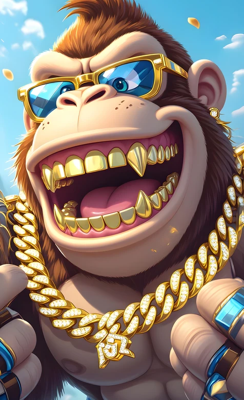 大金刚·金链墨镜金牙 潮流卡通游戏风壁纸