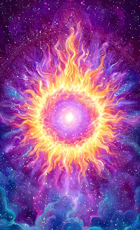 炫彩火焰能量核心·迷幻星空风 超震撼手机壁纸