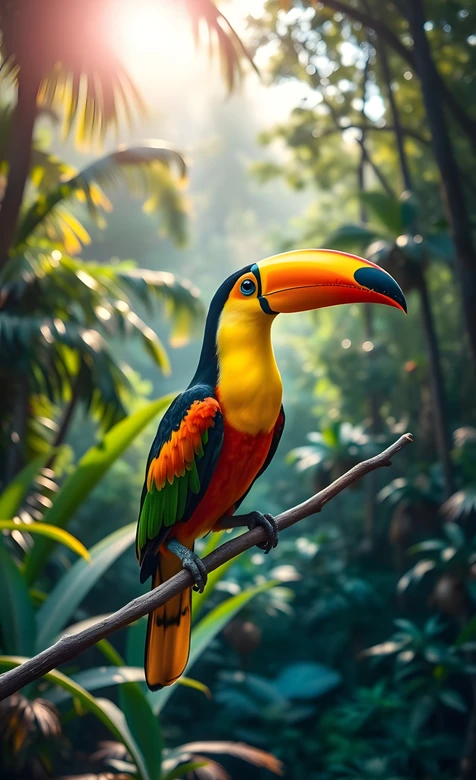 巨嘴鸟·斑斓羽翼 写实雨林风 热带治愈系手机壁纸