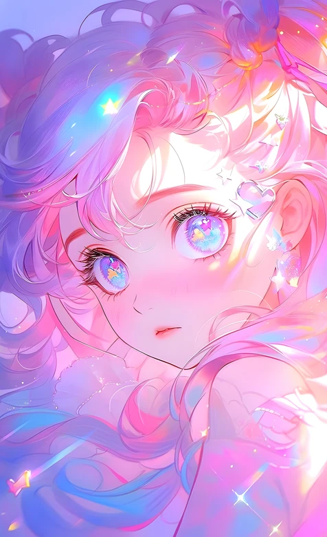 梦幻星瞳少女·二次元唯美风 甜系童话手机壁纸