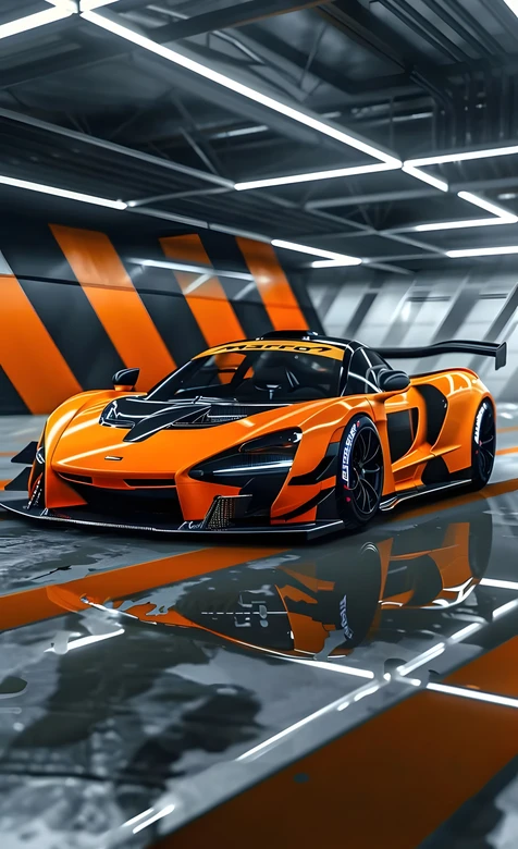 迈凯伦超跑·橙黑竞速写实风 专业车库高质感壁纸