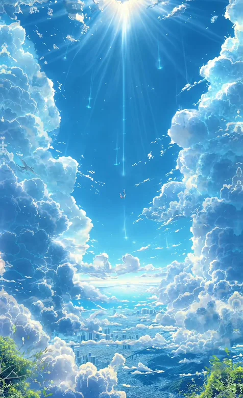 云海蓝天·新海诚风动漫场景 治愈系动态手机壁纸