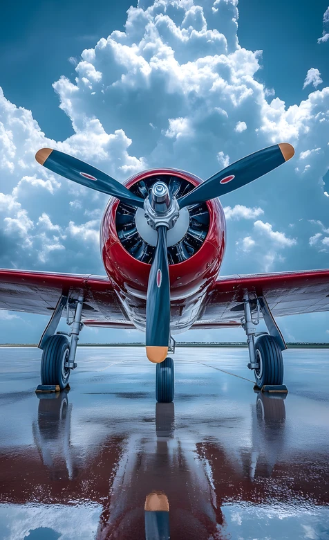 复古飞机引擎特写·写实风 高质感航空壁纸