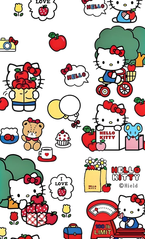 Hello Kitty·苹果主题可爱风手机壁纸 萌系卡通背景