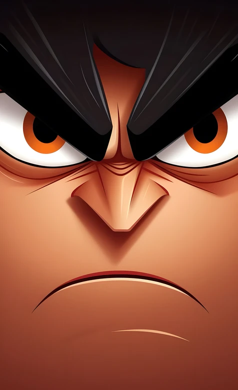 怒目角色·国漫卡通风格·热血硬汉手机壁纸（国漫愤怒表情壁纸）