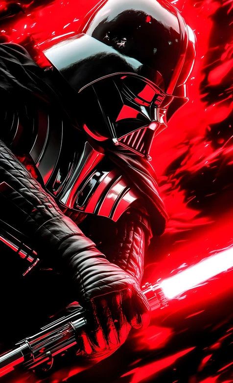 达斯·维达·光剑出鞘 暗黑热血风 星球大战影视壁纸