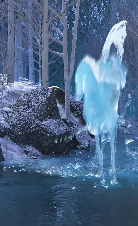 冰雪森林溪流场景·冰雪公主·唯美冷调 动态手机壁纸