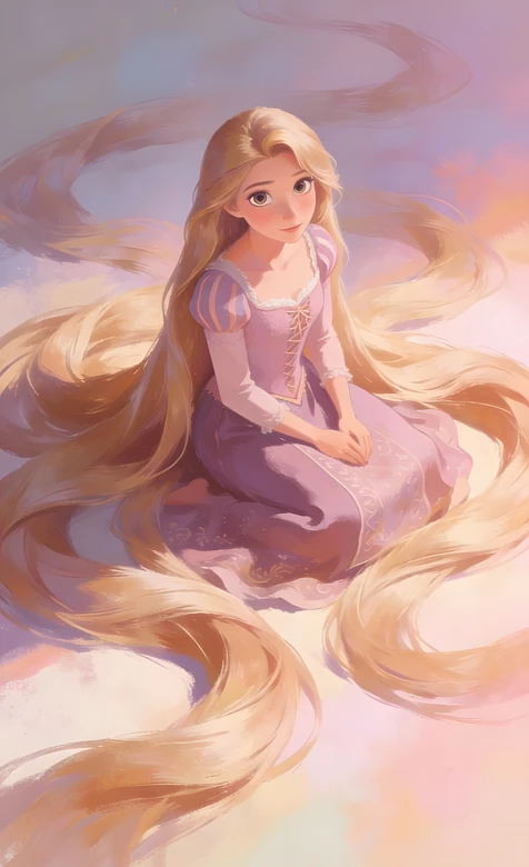 乐佩·超长金发 唯美《魔发奇缘》童话公主壁纸