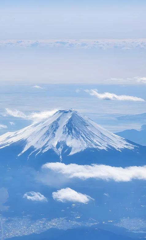富士山·雪峰云海 唯美清新日系自然风景手机壁纸