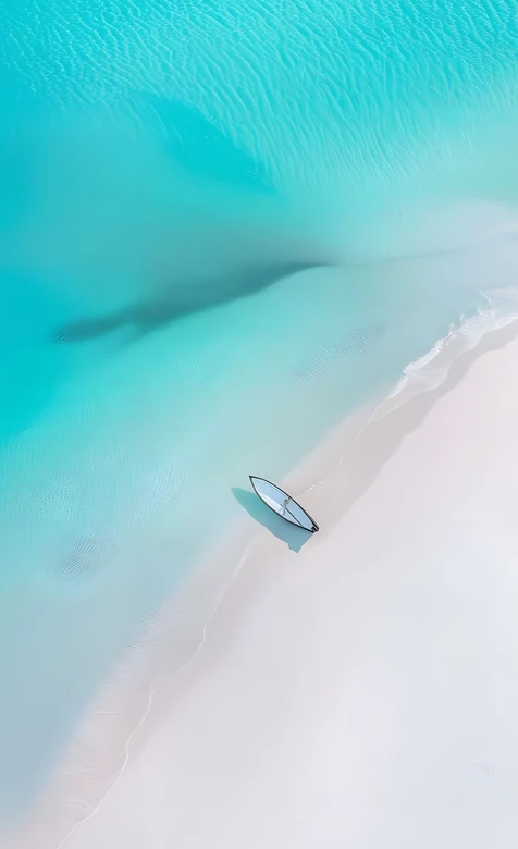 海滩小船·唯美清新风 纯净海岛手机壁纸热款