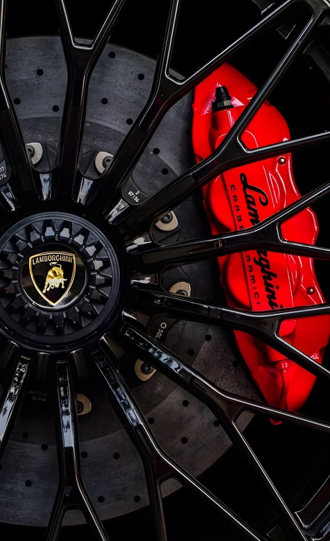 兰博基尼碳陶瓷卡钳·机械风 超跑轮毂手机壁纸