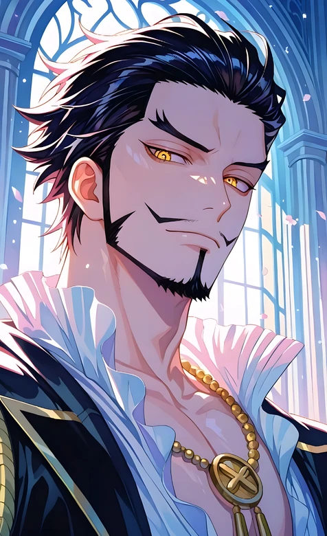 乔拉可尔·米霍克·金色眼眸 二次元唯美风 海贼王动漫手机壁纸