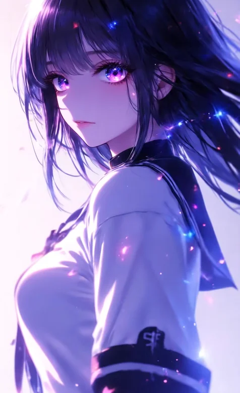 二次元唯美JK少女·星空眼眸 梦幻动态手机壁纸