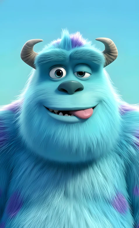 毛怪苏利文·俏皮吐舌 迪士尼《怪兽大学》卡通壁纸 萌系形象