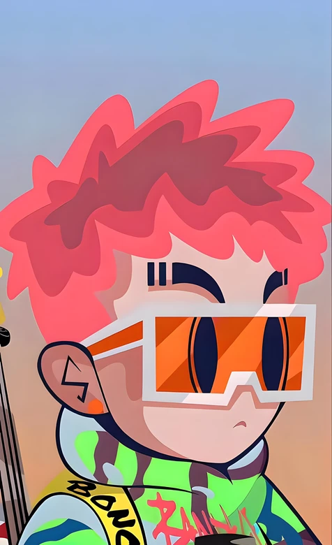 潮流红发少年·潮酷橙镜穿搭 个性手机壁纸