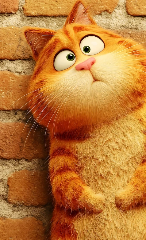 加菲猫·圆胖萌态 拟真卡通风 萌宠壁纸（高热度：萌猫手机壁纸）