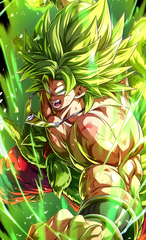 布罗利·超级赛亚人绿爆气 龙珠动漫热血战斗壁纸（高燃手机壁纸）