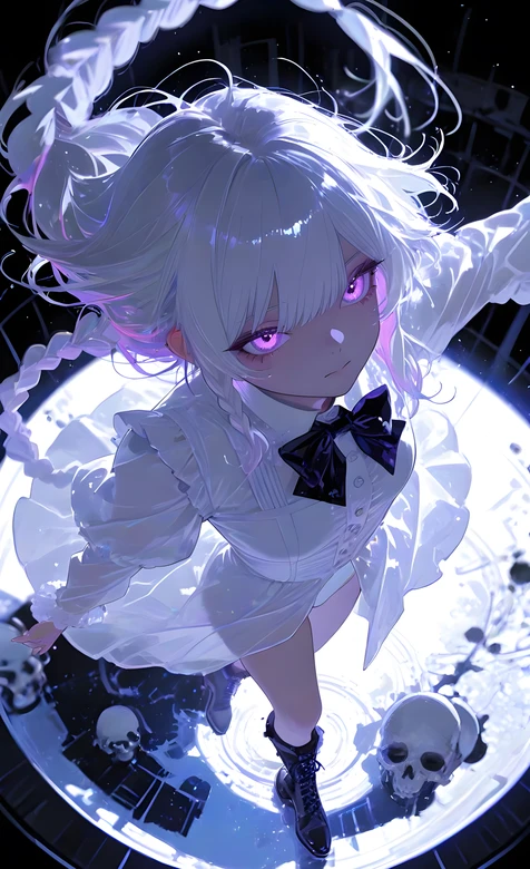 白发紫眼少女·暗黑唯美风 原创插画手机壁纸推荐