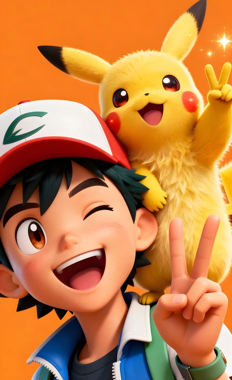 小智&皮卡丘 3D写实风 精灵宝可梦治愈手机壁纸