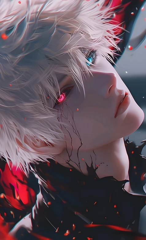 白发异色瞳帅哥·暗黑二次元风 高燃动漫帅哥手机壁纸