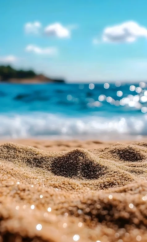 夏日海滩·唯美清新风 阳光海浪沙丘治愈系手机壁纸