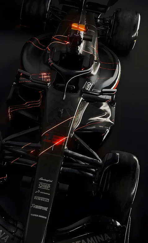 兰博基尼F1赛车·暗黑科技风·概念竞速手机壁纸