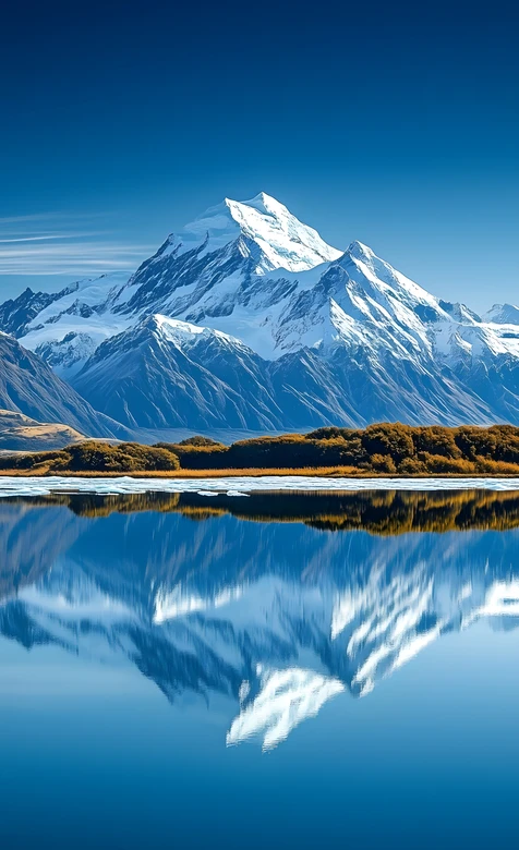 雪山湖泊倒影·唯美写实 自然风景手机壁纸热选