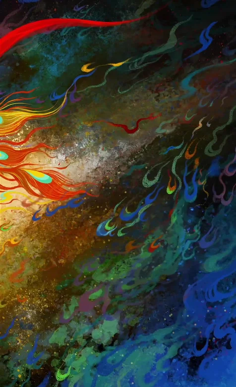 国风国漫幻彩灵焰·流动泼墨 高热度动态手机壁纸