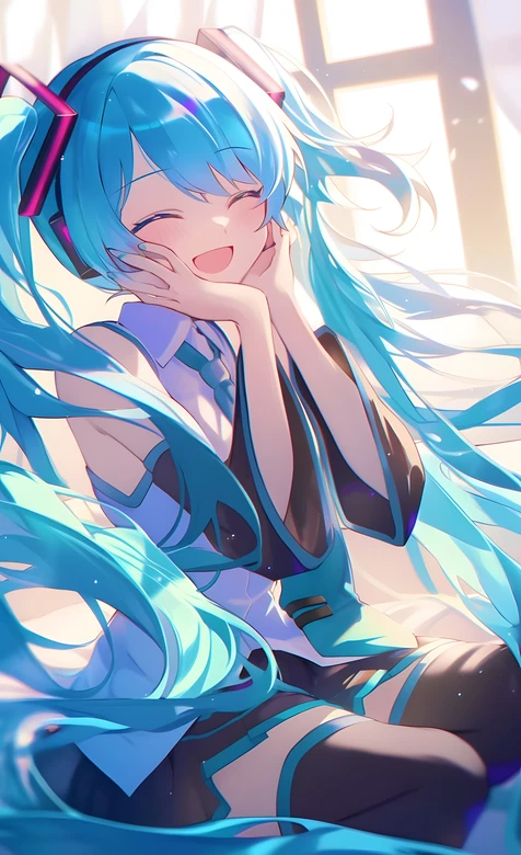 初音未来·双马尾笑颜 二次元唯美VOCALOID手机壁纸精选