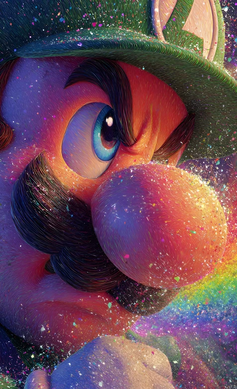 路易吉·炫彩写实风·超级马里奥游戏壁纸 高人气游戏角色