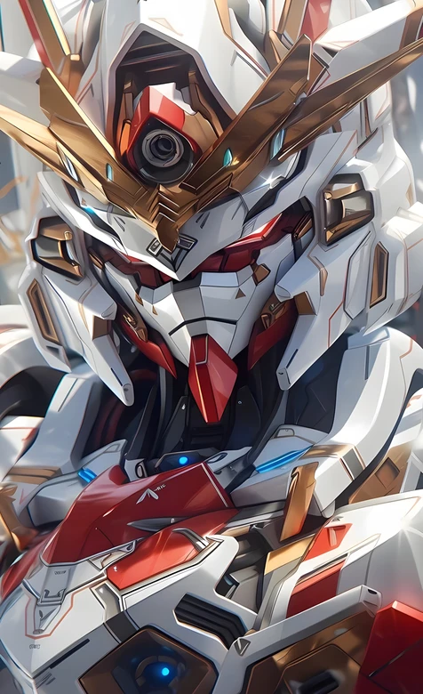 科幻机械风高达机甲·红白金装甲 超燃热血手机壁纸