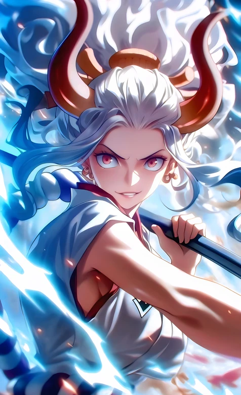 大和·牛角白发雷电 二次元热血 海贼王动漫高燃壁纸