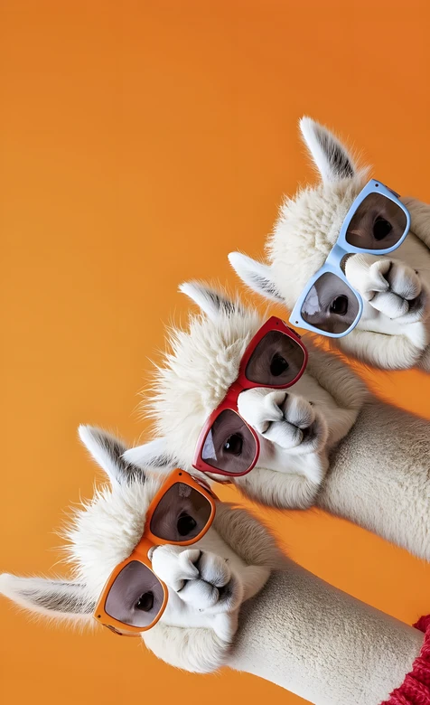 趣味拟人羊驼戴墨镜 Trio 高萌宠物墨镜壁纸