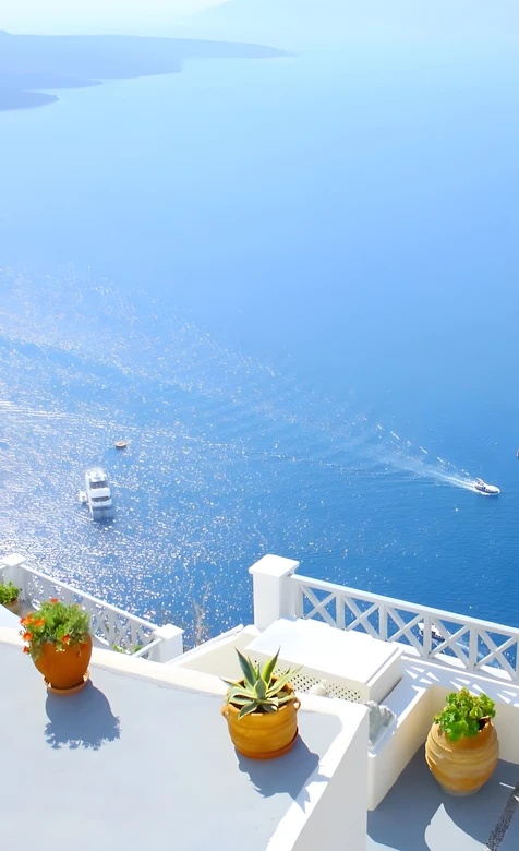 圣托里尼海景露台·唯美清新风 治愈系旅行壁纸