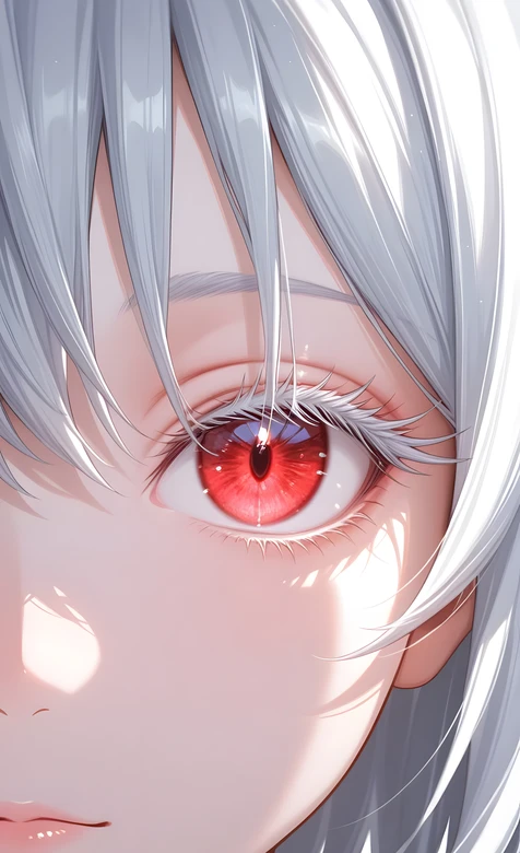 银发红瞳少女·唯美二次元动漫风 高人气眼眸壁纸